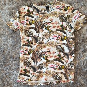 H&M Kids Tropical Bird Print Shirt